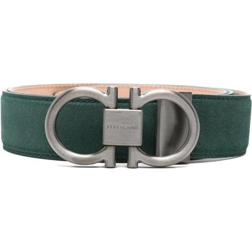 Ferragamo cintura con fibbia gancini - verde
