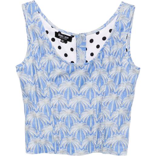 BLAKLACE canotta con stampa grafica - blu
