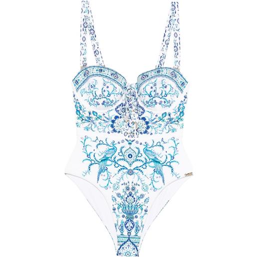 Camilla costume intero con stampa - blu