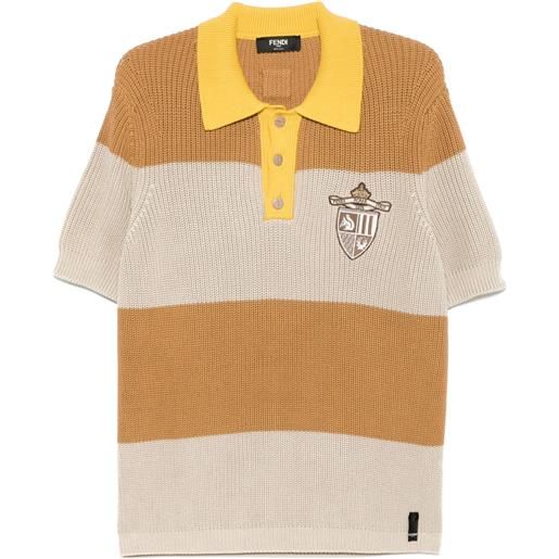 FENDI polo a righe - marrone