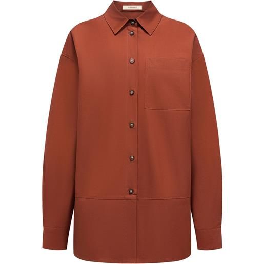 12 STOREEZ camicia con maniche a spalla bassa - marrone