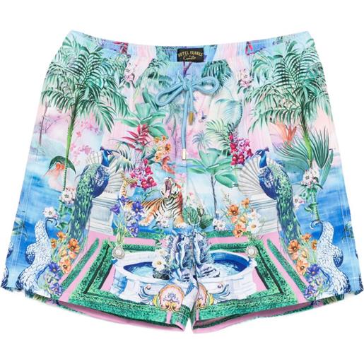 Camilla costume da bagno con stampa grafica - blu