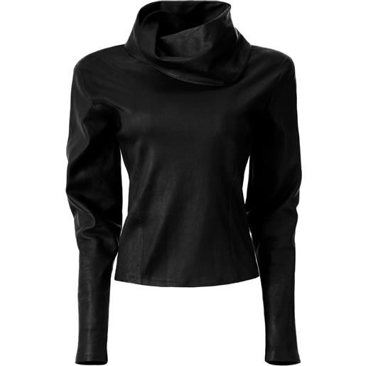 Almaz blusa con scollo drappeggiato - nero