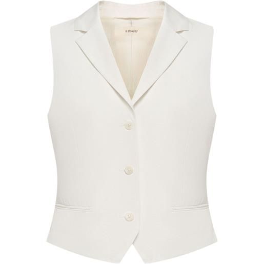 12 STOREEZ canotta con scollo a v - bianco