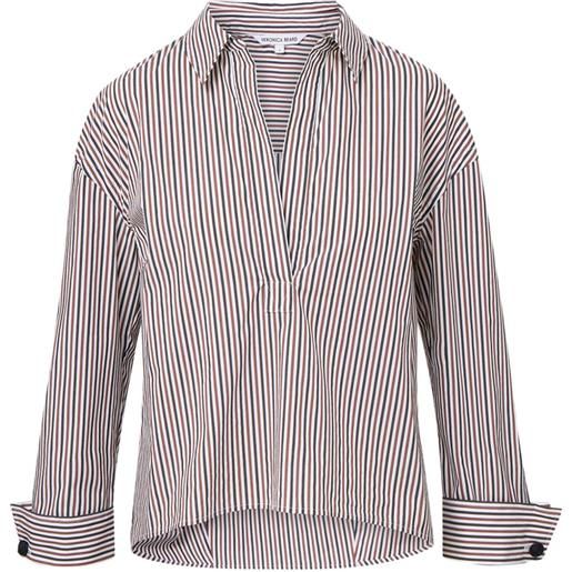 Veronica Beard t-shirt in misto cotone a righe - blu