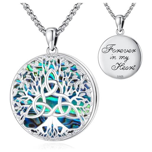 Ciondolo Albero Della Vita In Argento 925 Placcato Oro Rosa - Con Zirconi E Custodia