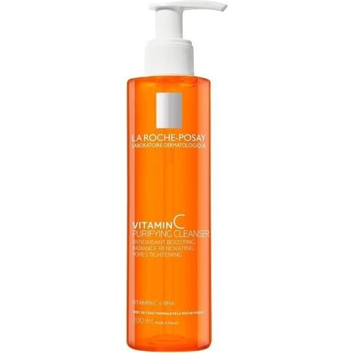 LA Roche Posay-Phas (L'Oreal) la roche-posay pure vitamin c, detergente purificante, per pelli sensibili, purifica e pulisce la pelle, non ostruisce i pori, formula priva di oli arricchita con vitamina c bha, 200 ml