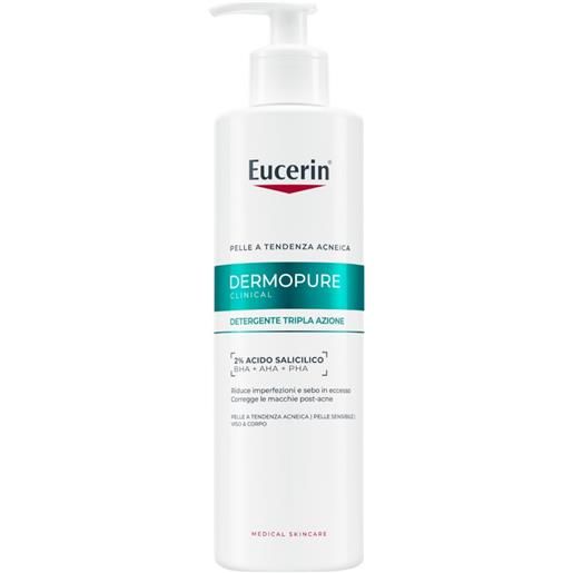 Eucerin dermopure clinical detergente tripla azione pelle a tendenza acneica 400ml