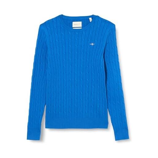 GANT cavo in cotone elasticizzato con scollo a v pullover, dusty navy, xs donna