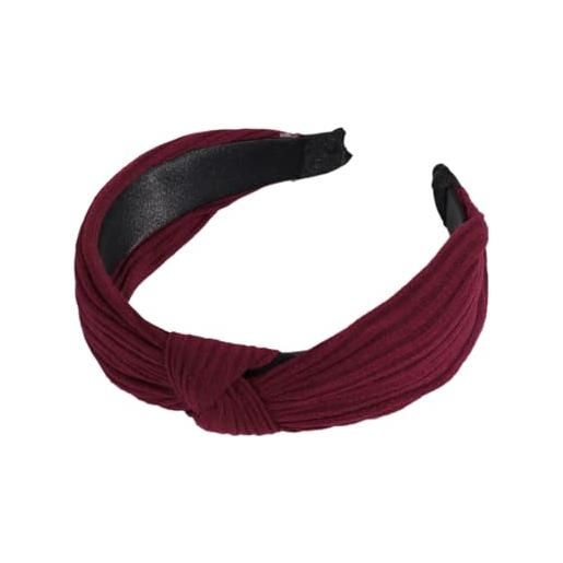 Whakano fascia da donna in tinta unita, annodata, fascia per capelli, per donne e ragazze, ampia fascia retrò, per capelli per donne e ragazze