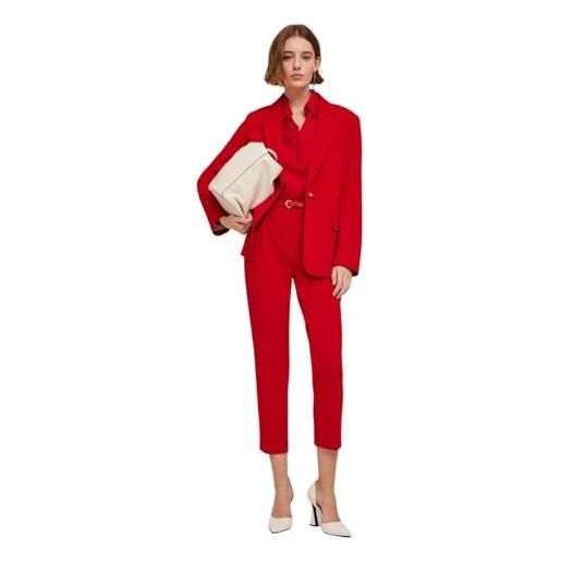 Motivi: pantaloni regular in tessuto crêpe rosso. 42 stagione primavera estate 2025. 