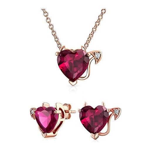 Orecchini a cuore rossi - Gioielli - Orecchini - di Elysa Made with