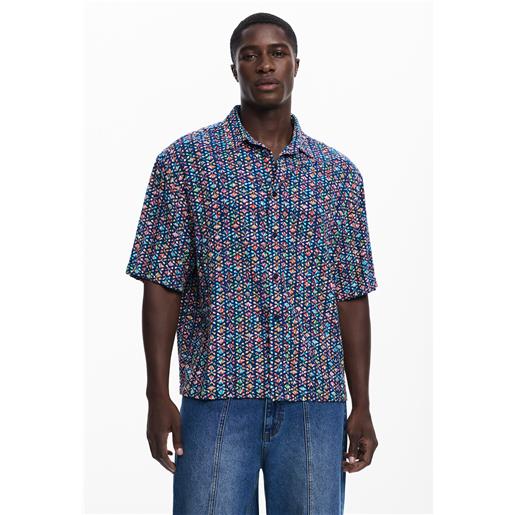 Desigual camicia a maniche corte con ricami etnici