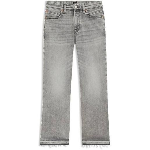 BOSS jeans svasati in comodo denim grigio slubby elasticizzato, grigio chiaro