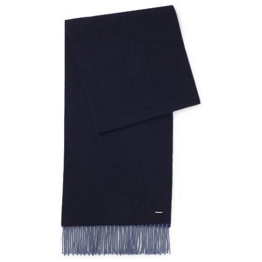 BOSS sciarpa in cashmere double-face, blu scuro