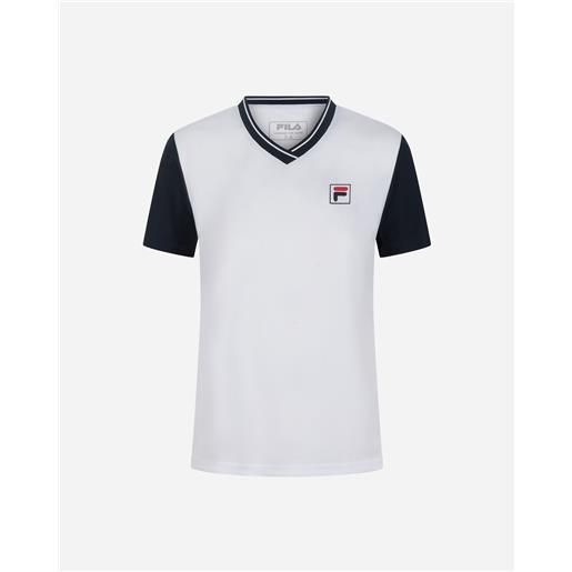 Fila court line w - t-shirt tennis - donna - bianco