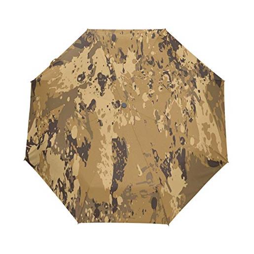 Sawhonn marmo astratto punto mimetico ombrello automatico pieghevole portatile ombrelli antivento da viaggio per uomini donn