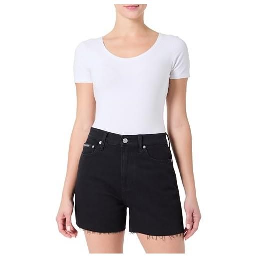 Calvin Klein donna pantaloncini in jeans mom fit, nero (denim black), 25w