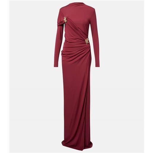 Simkhai abito lungo izadora in jersey con cristalli