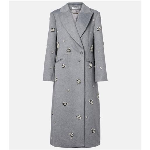 Simkhai cappotto gianni in misto lana con decorazioni