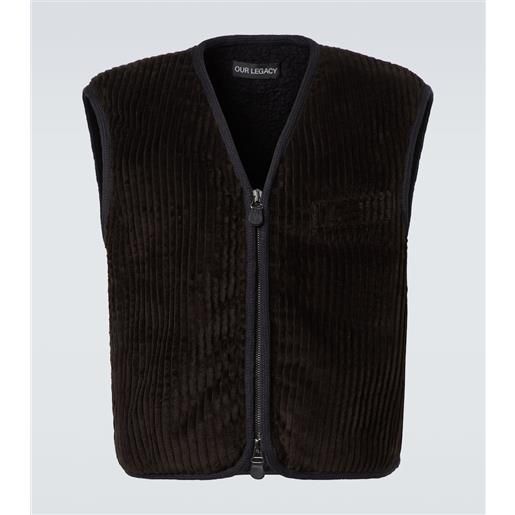 Our Legacy gilet top in velluto a coste
