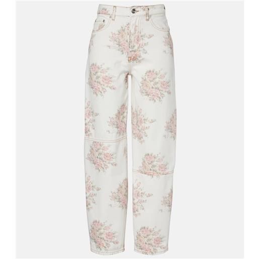 Ganni jeans stary a vita media con stampa floreale