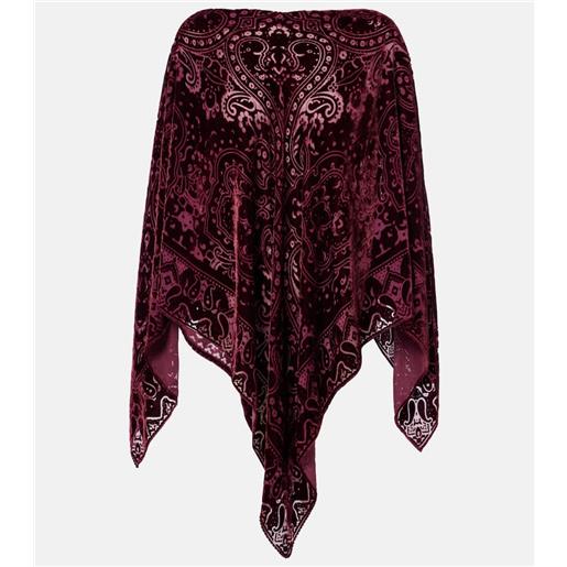 Etro poncho in velluto di misto seta