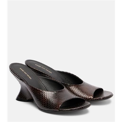Dries Van Noten mules 75 in pelle con zeppa