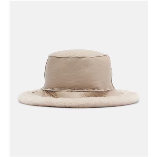 Brunello Cucinelli cappello in pelle e shearling
