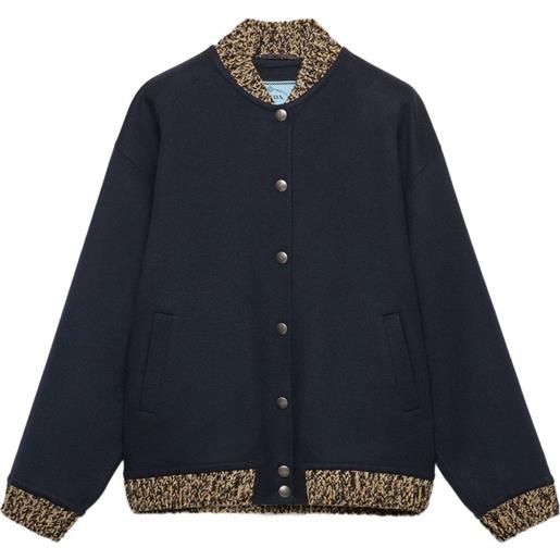 Prada bomber in maglia - blu