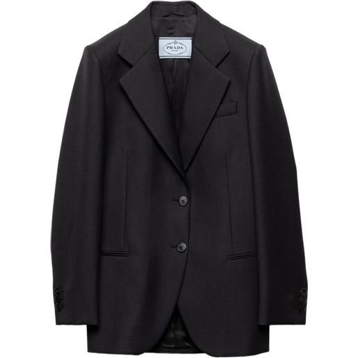 Prada blazer con revers a lancia - grigio