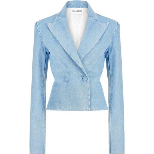 Nina Ricci blazer denim con dettaglio cut-out - blu