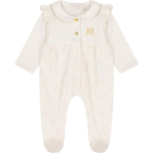 Escada Kids pigiama con logo e stampa a cuori - toni neutri