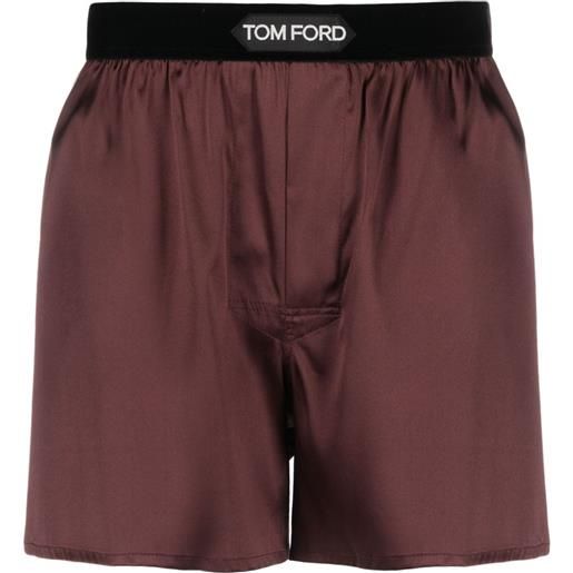 TOM FORD boxer con banda logo - marrone