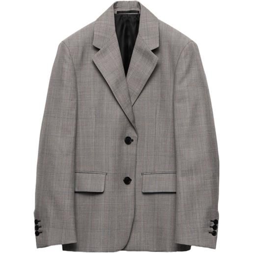 Prada blazer con revers a lancia - grigio