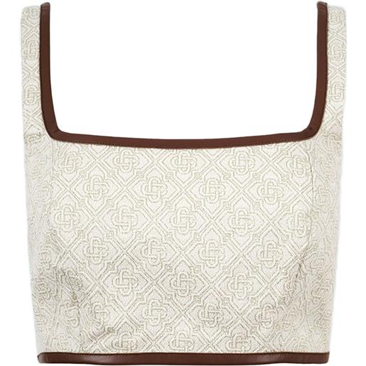 Casablanca top con motivo geometrico - bianco