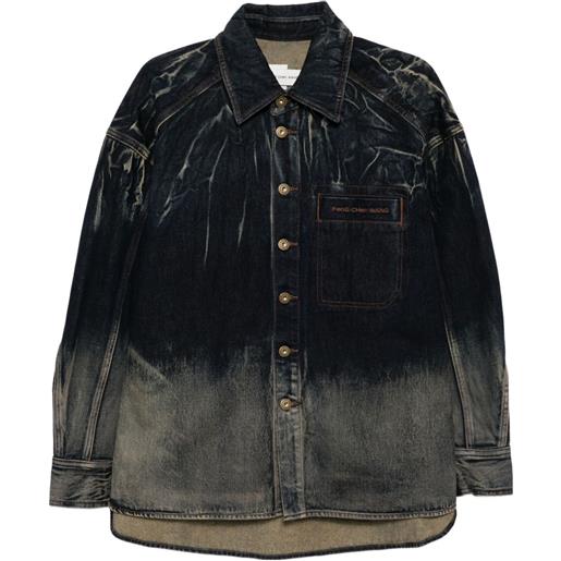 Feng Chen Wang giacca denim con effetto sfumato - blu