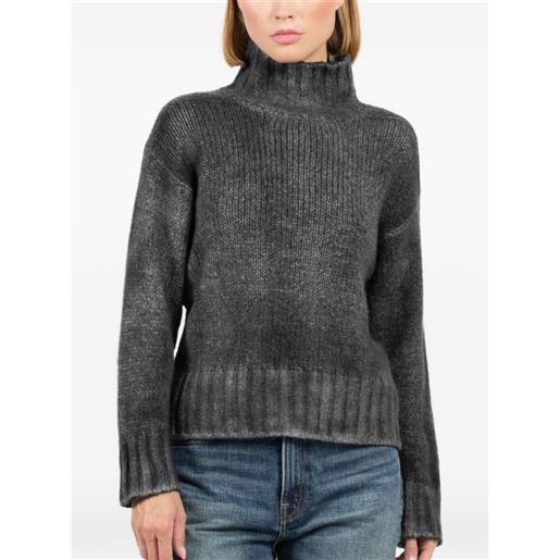 Avant Toi maglione a coste con collo rialzato - v00023 black