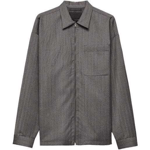 Prada camicia con zip - grigio