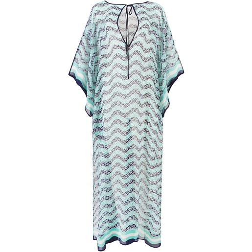 Casablanca caftano con stampa - verde