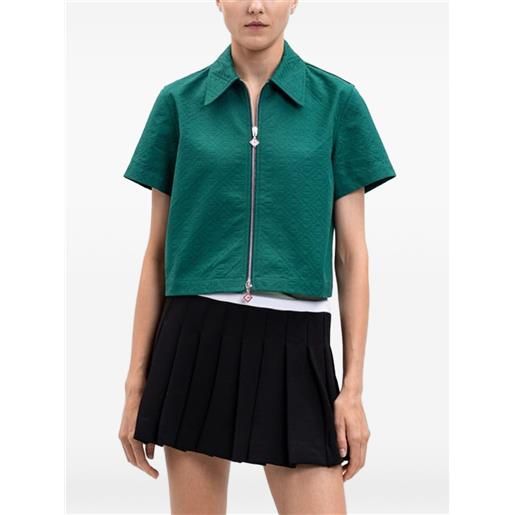 Casablanca camicia con logo goffrato - verde