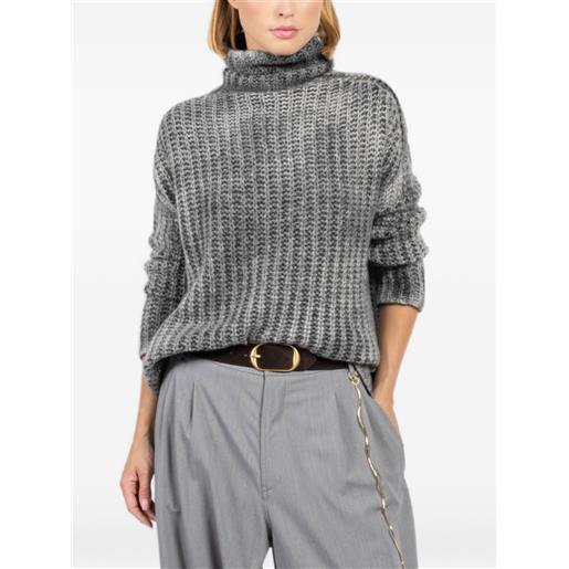 Avant Toi maglione a coste con collo alto - grigio