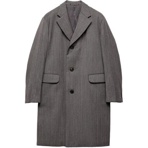 Prada cappotto in lana con revers classici - grigio