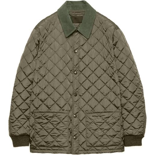 Prada giacca trapuntata con colletto a coste - verde