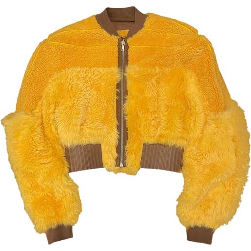 Rick Owens bomber in shearling - giallo