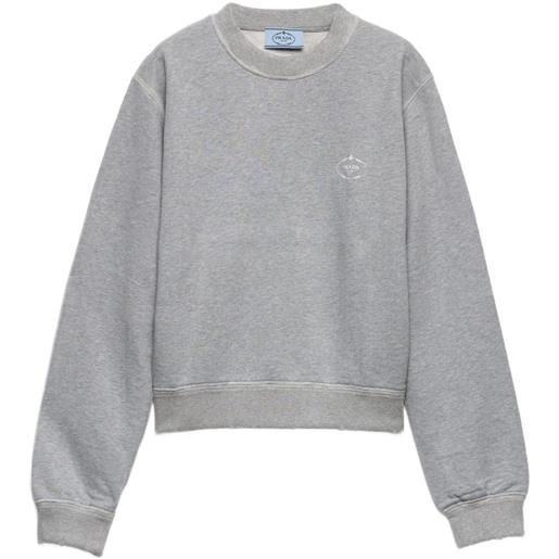 Prada felpa con stampa logo - grigio