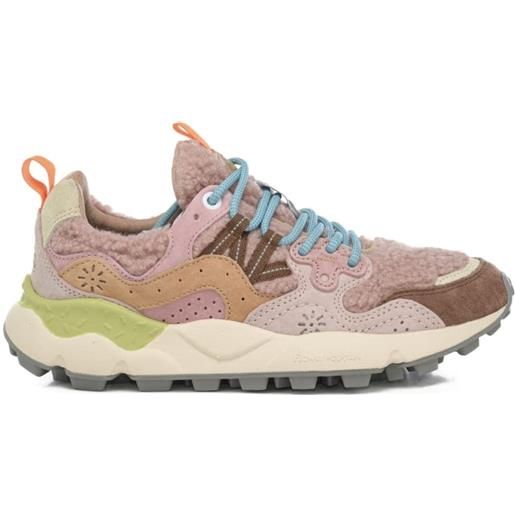 Flower Mountain sneakers da donna yamano 3 in tessuto tecnico e teddy cipria