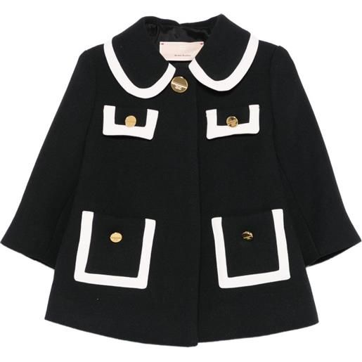 Elisabetta Franchi La Mia Bambina cappotto con colletto peter pan - nero