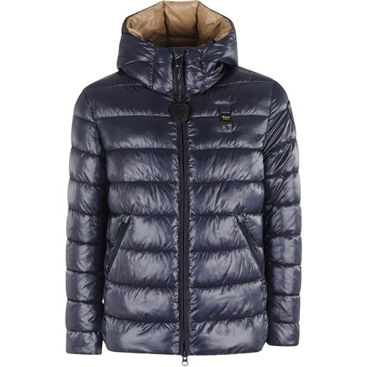 Blauer giacca trapuntata con cappuccio - blu