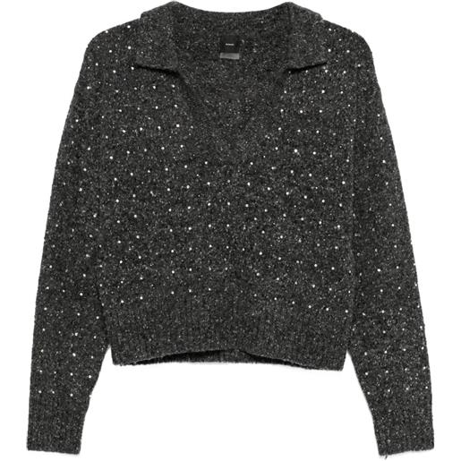 PINKO maglione con strass - grigio